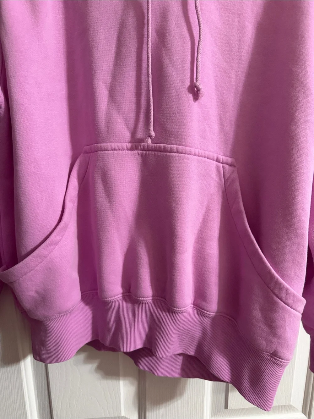 Nike Women's Lavender Hooded Oversized Drawstring Sweatshirt with Pockets Small
